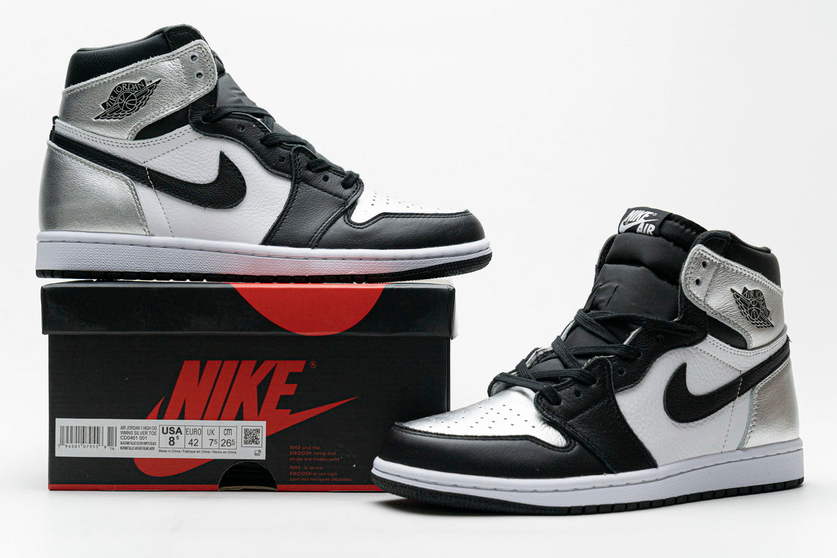 Jordan 1 Retro High Silver Toe - Icy Clothes Ro