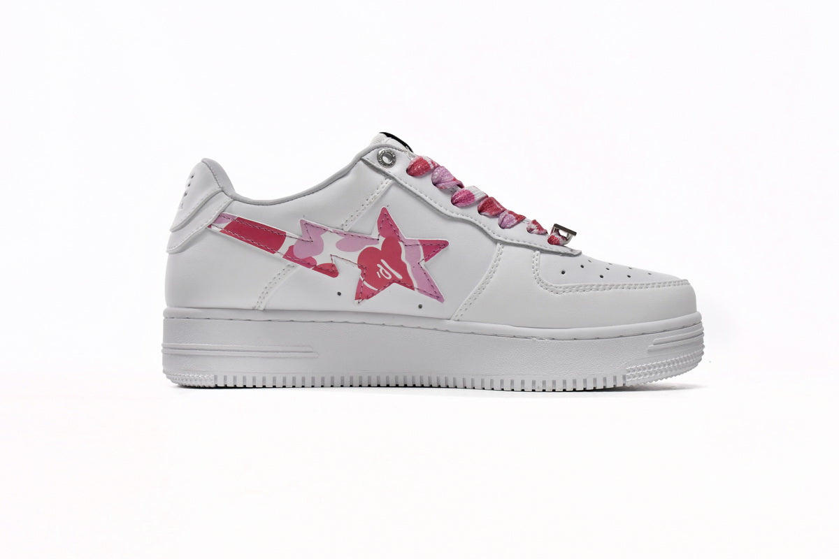 BAPESTA Low White ABC Camo Pink