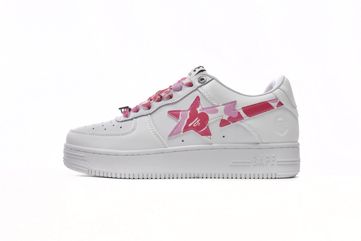 BAPESTA Low White ABC Camo Pink