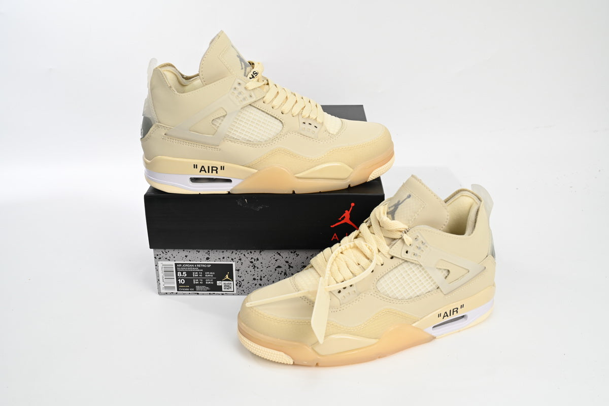 Jordan 4 Retro x Off-White "Sail" - Icy Clothes