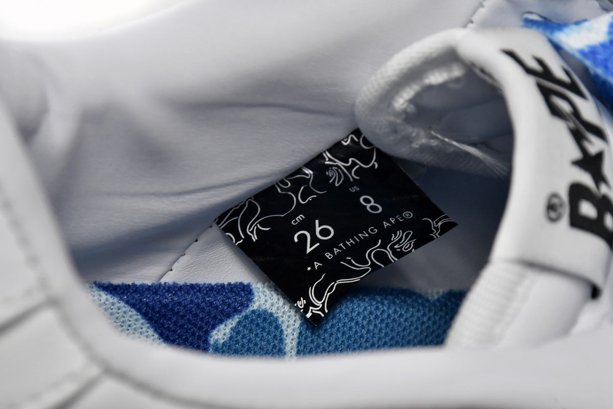BAPESTA Low White ABC Camo Blue