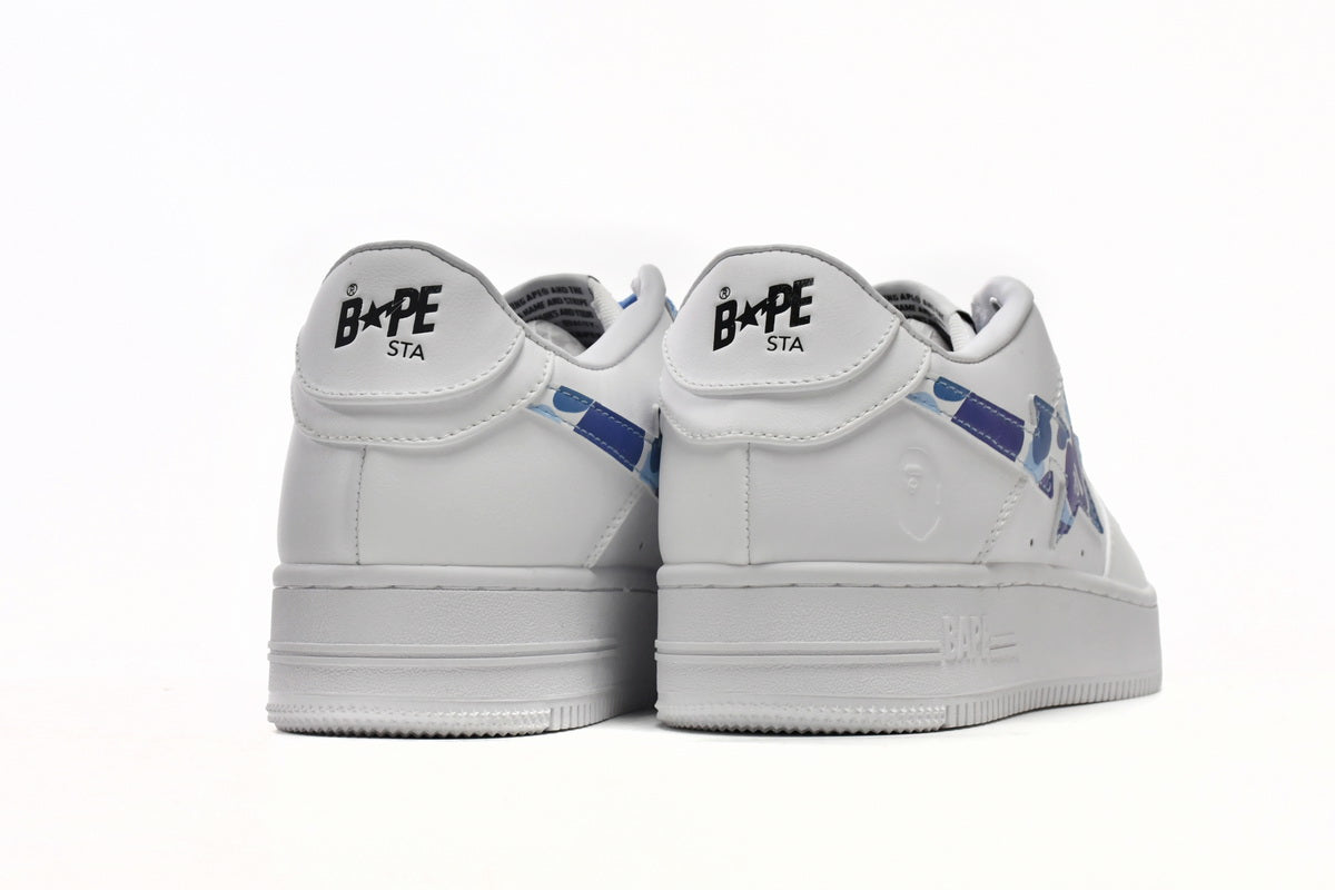 BAPESTA Low White ABC Camo Blue