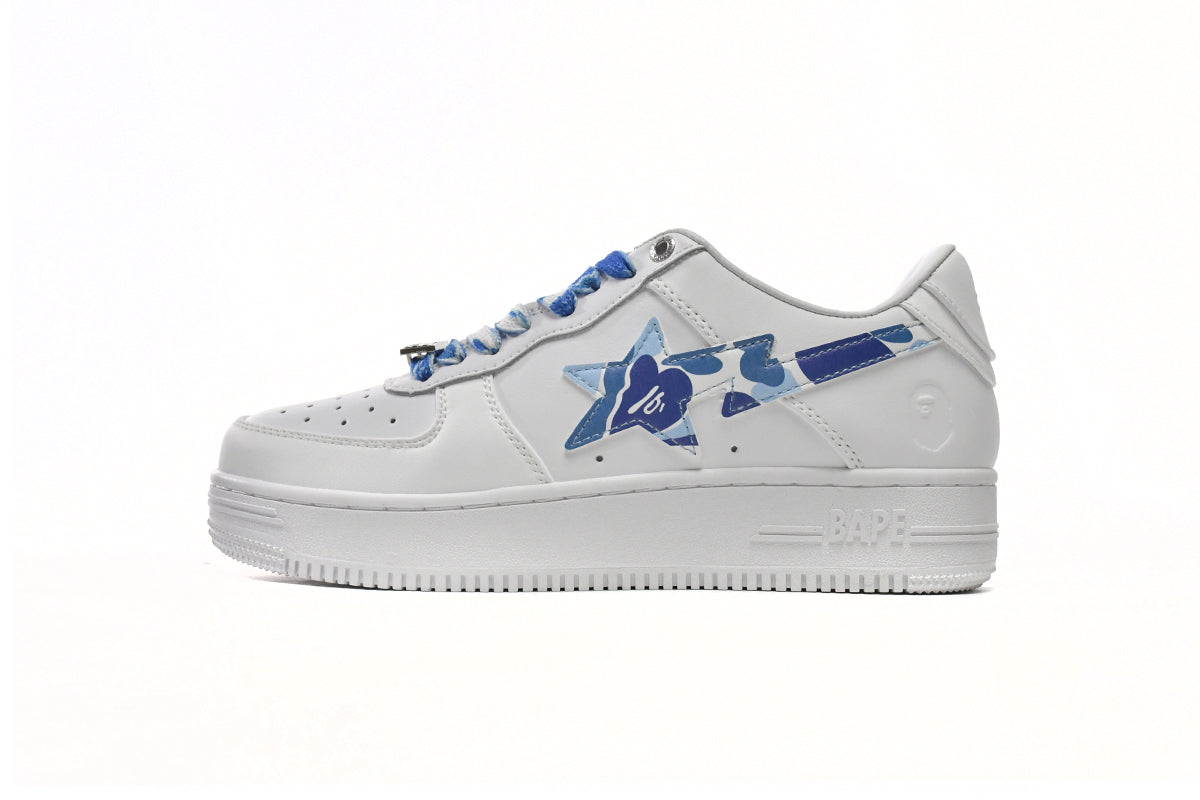 BAPESTA Low White ABC Camo Blue