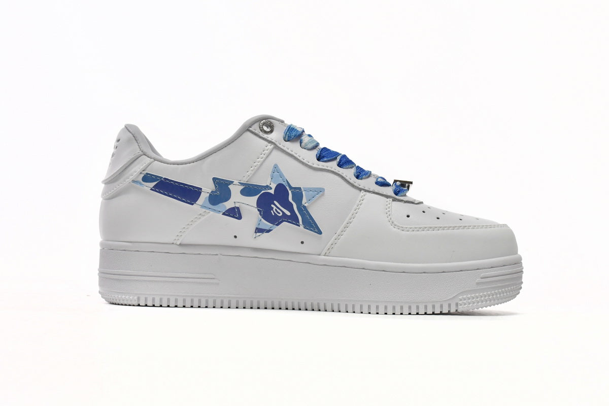 BAPESTA Low White ABC Camo Blue