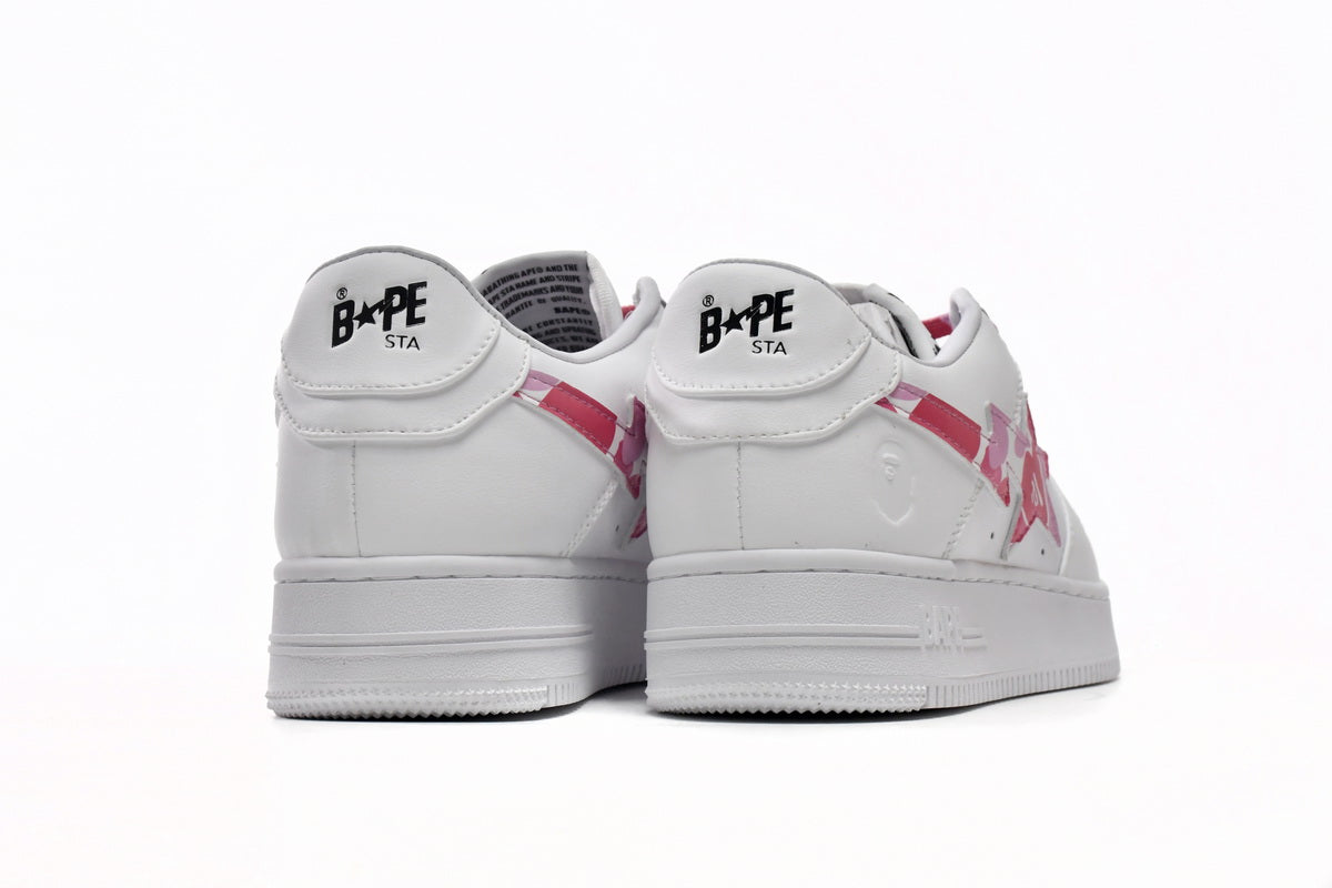 BAPESTA Low White ABC Camo Pink