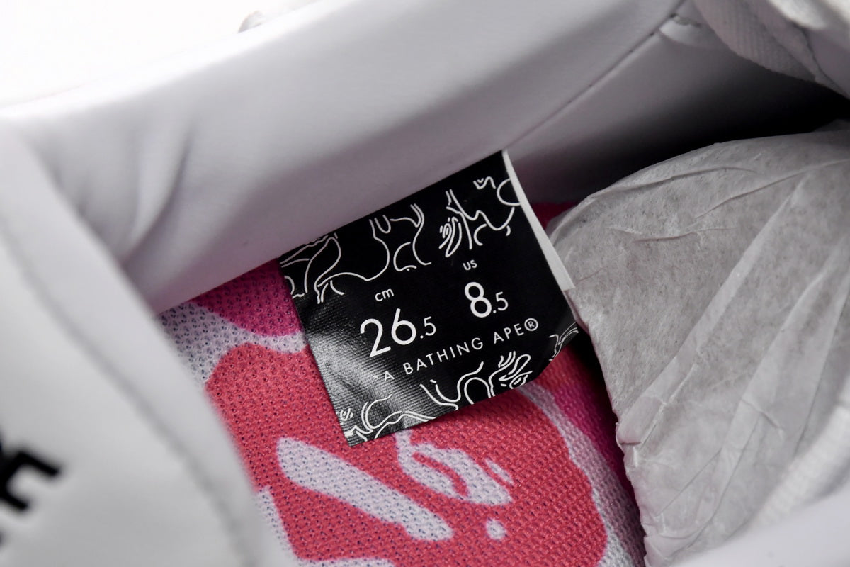 BAPESTA Low White ABC Camo Pink
