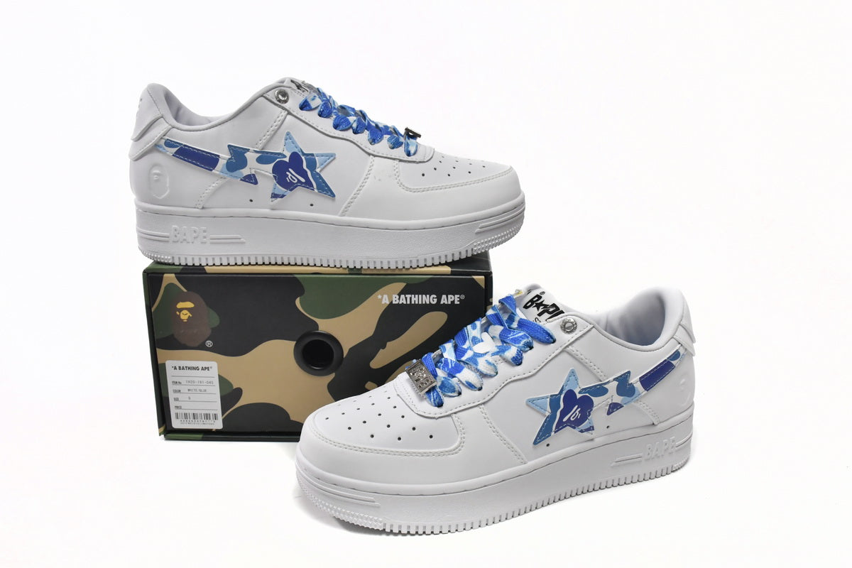 BAPESTA Low White ABC Camo Blue