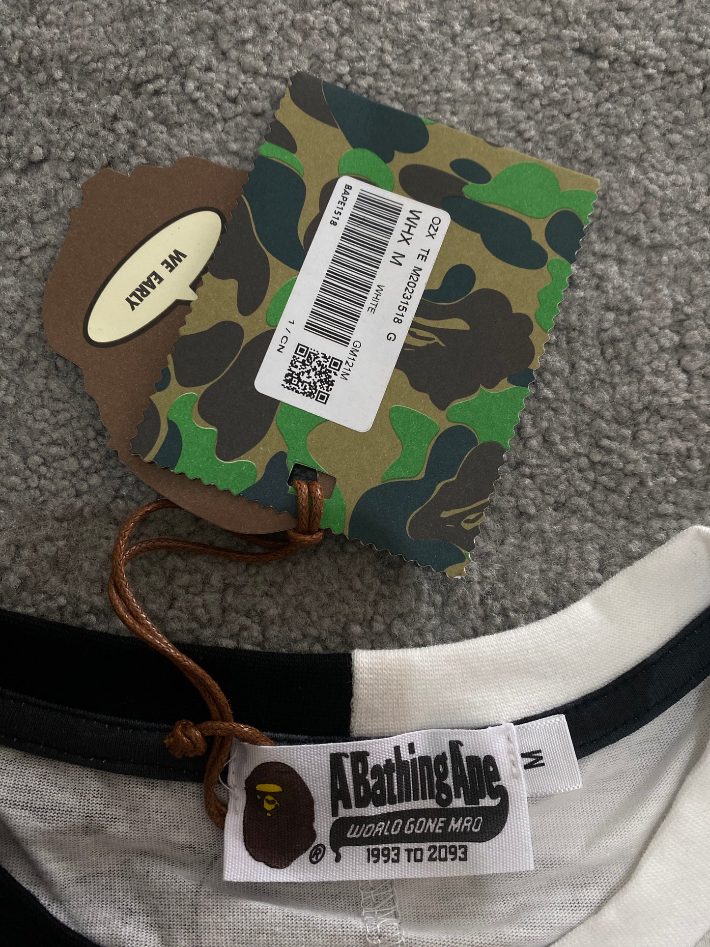 BAPE Black/White Split Camo Tee - Icy Clothes Ro