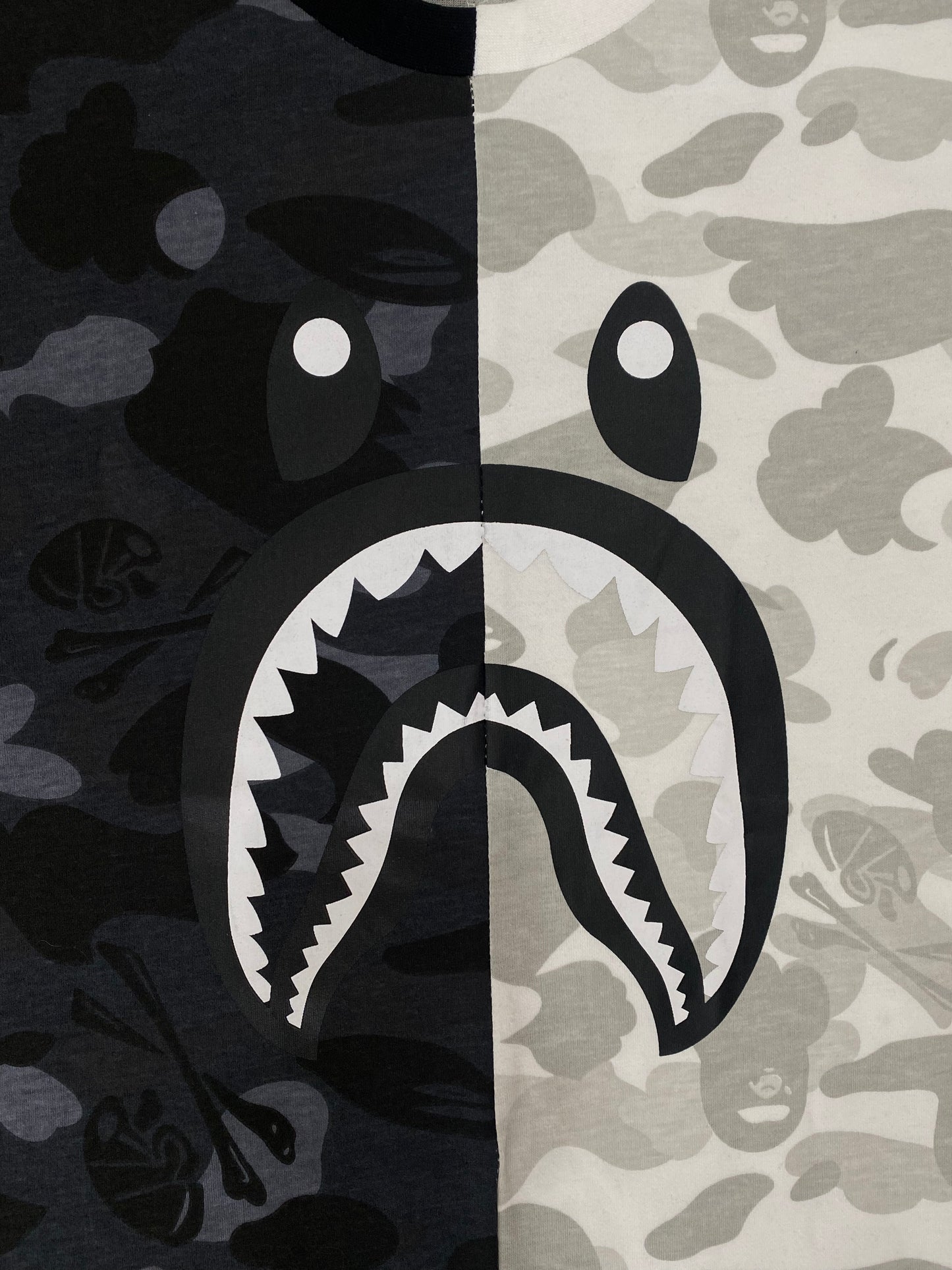 BAPE Black/White Split Camo Tee - Icy Clothes Ro