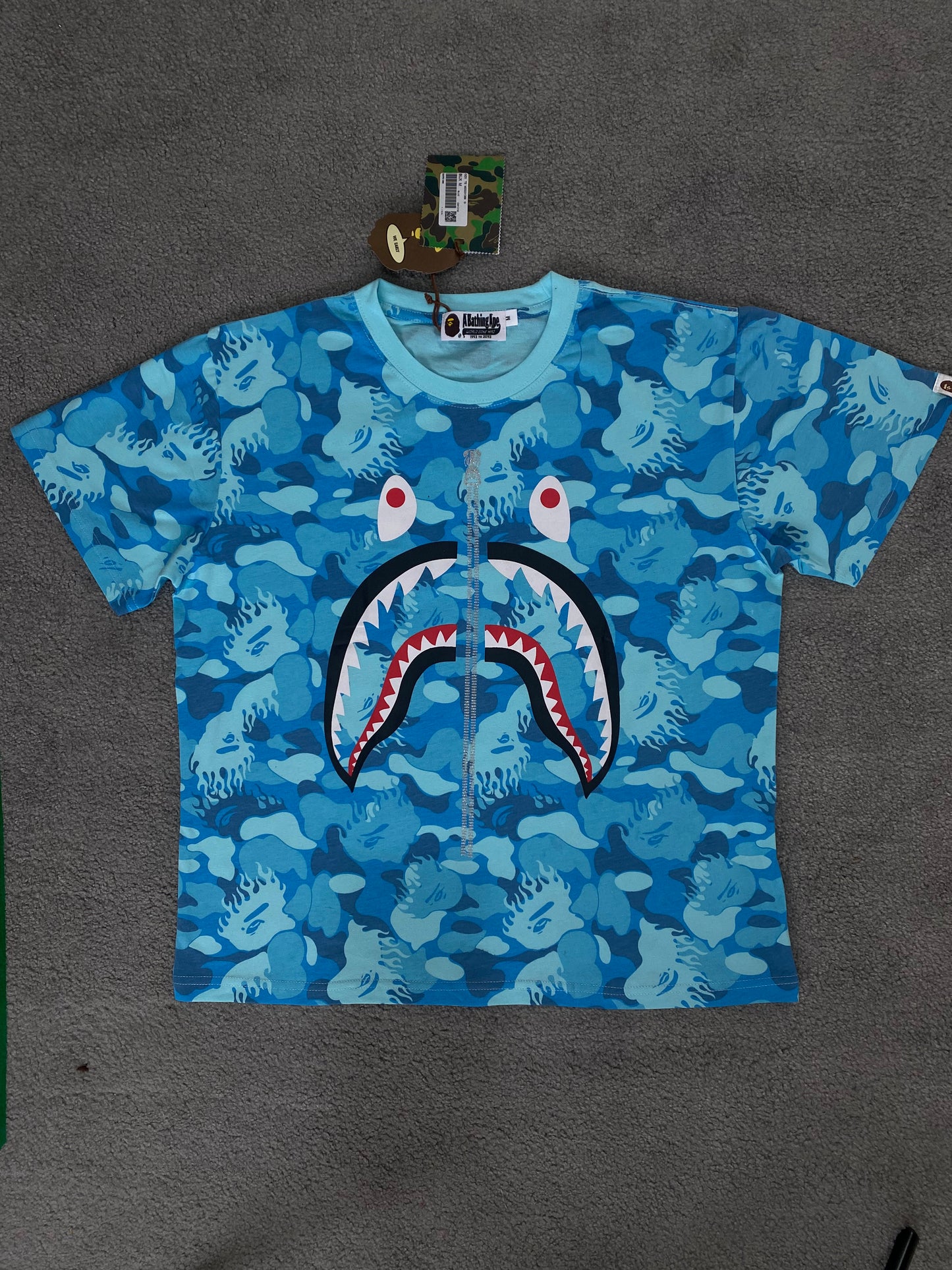 BAPE Blue Fire Camo Tee - Icy Clothes Ro