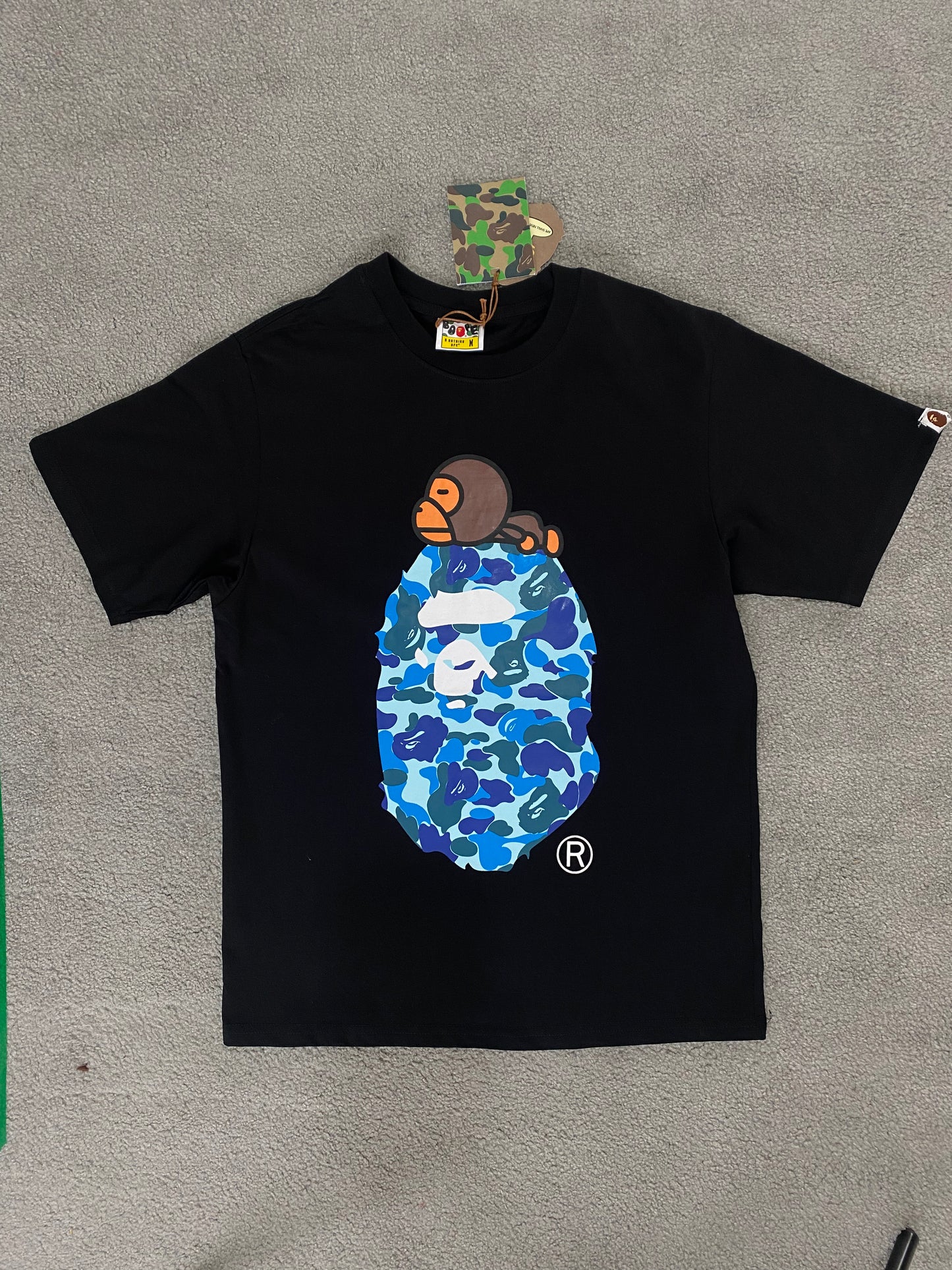 BAPE ABC Blue Camo Milo On Big Ape Tee - Icy Clothes Ro