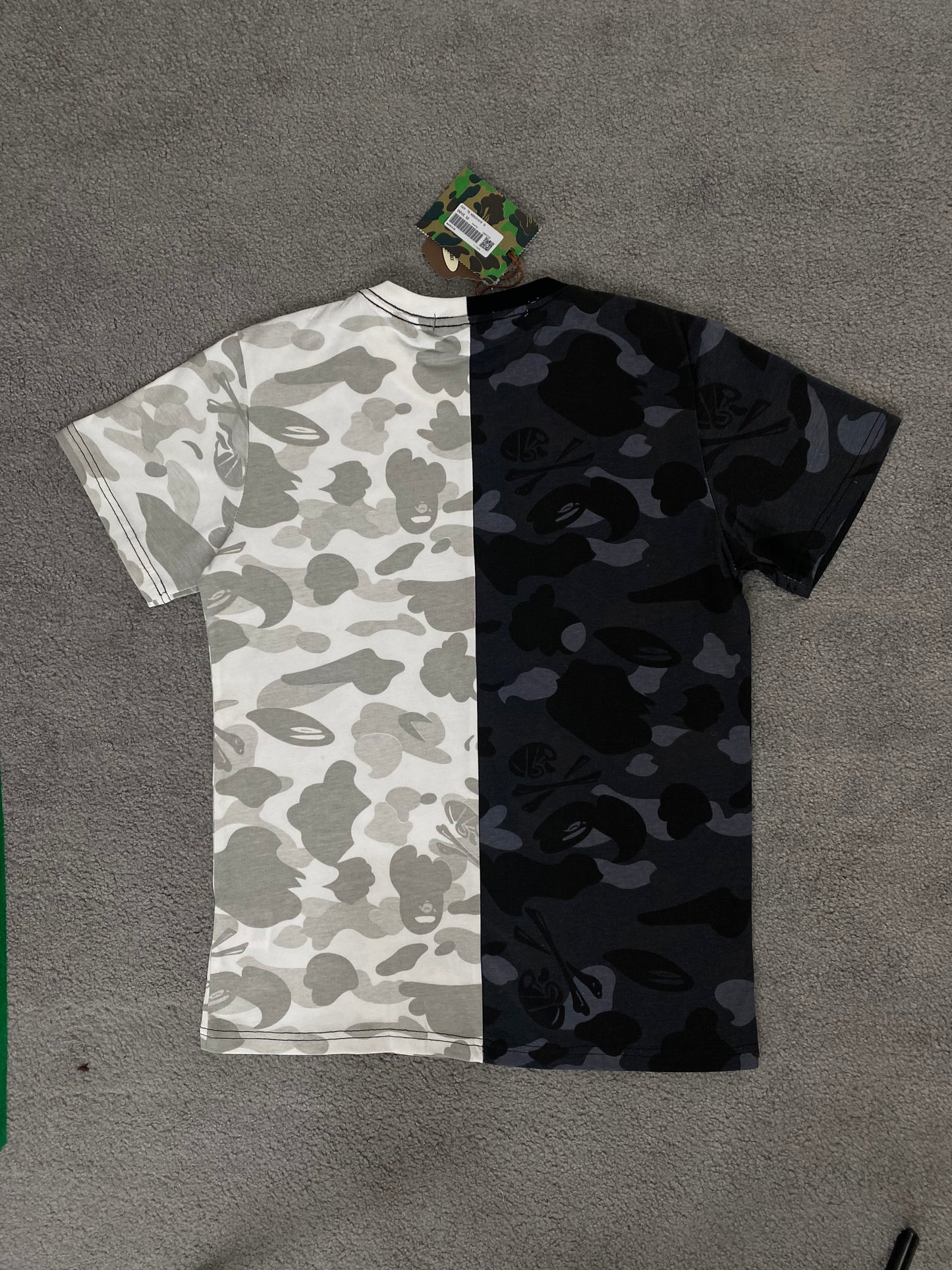 BAPE Black/White Split Camo Tee - Icy Clothes Ro