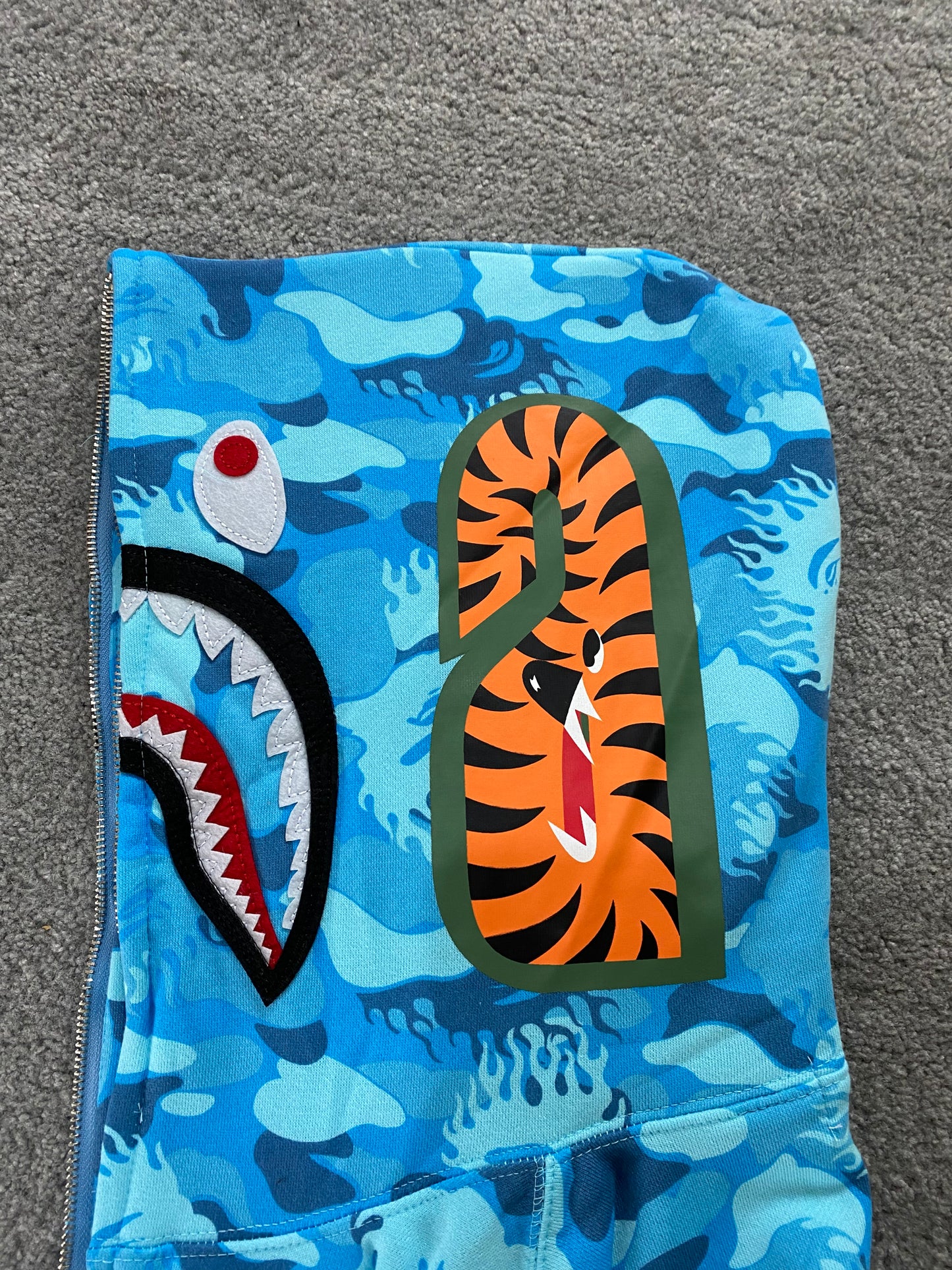 BAPE Blue Fire Camo Hoodie - Icy Clothes Ro