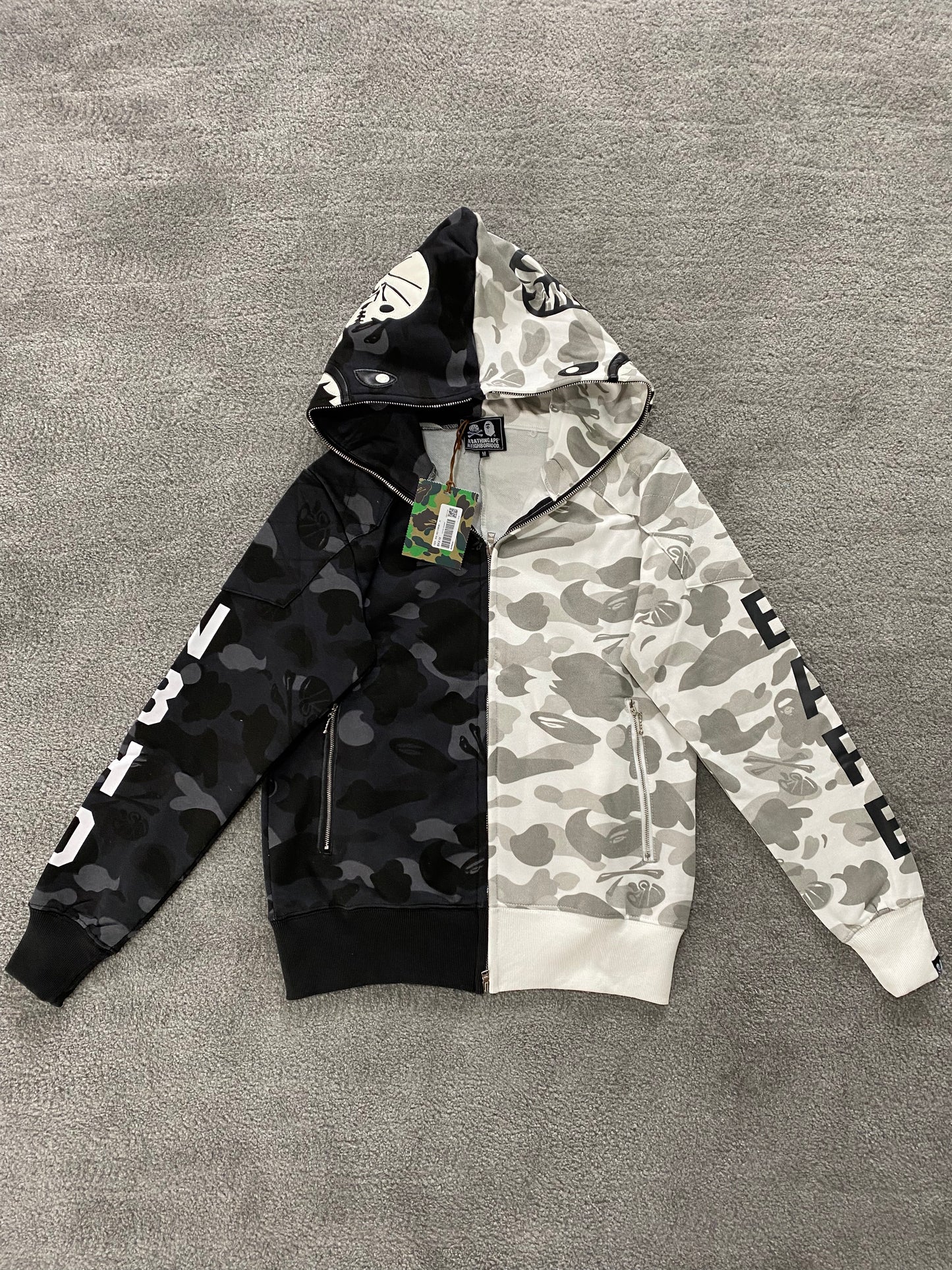 BAPE x Neighborhood Split Camo Hoodie - Icy Clothes Ro