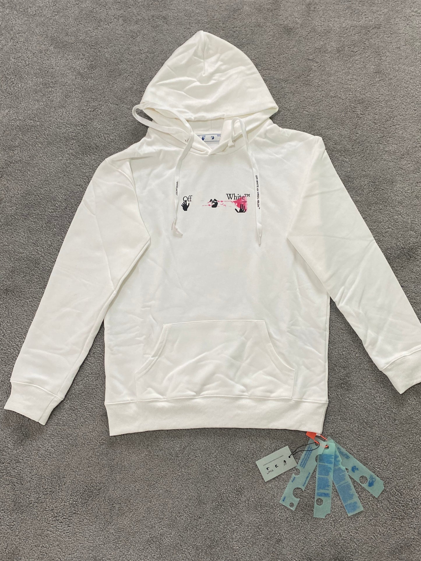 Off-White Acrylic Paint Hoodie - Icy Clothes Ro